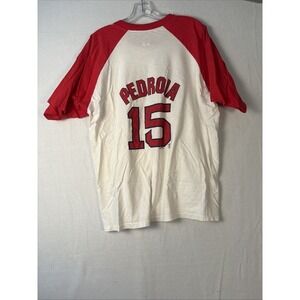 BOSTON RED SOX‎ #15 DUSTIN PEDROIA MLB BASEBALL SHIRT JERSEY WHITE. XL K1195
